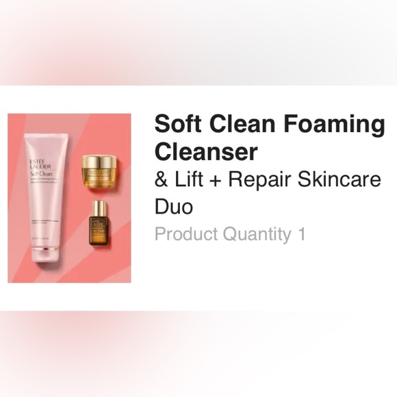 NEW Estée Lauder Soft Clean Foaming Cleanser & Lift + Repair Skincare Duo - Picture 2 of 5